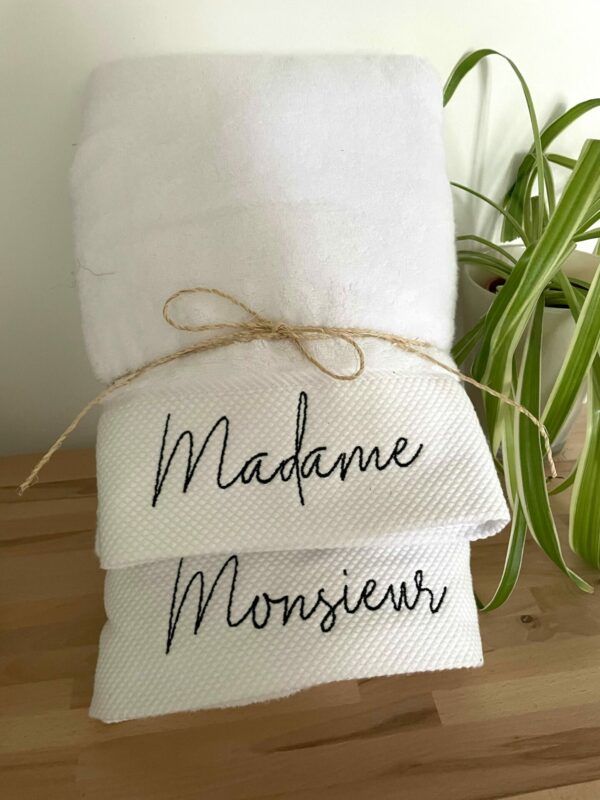 Lot de 2 serviettes de douche blanche